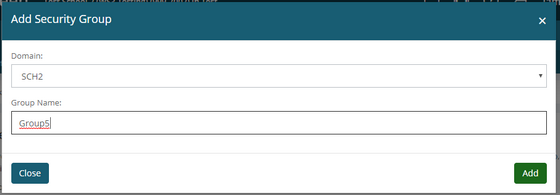 In this example, I've selected the domain SCH2 when adding this security group.